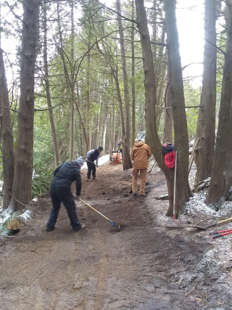 Trail work at Monora Park